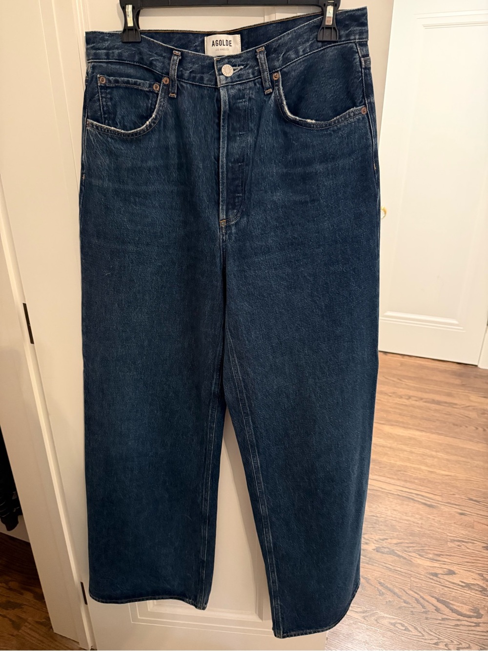 Agolde “Dame” Women's Dark Indigo Wide Leg Jeans